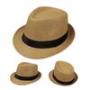 Unisex British Style Straw Jazz Fedora - Ideal Spring/Summer Sun Hat for Outdoor, Parent-Child Matching