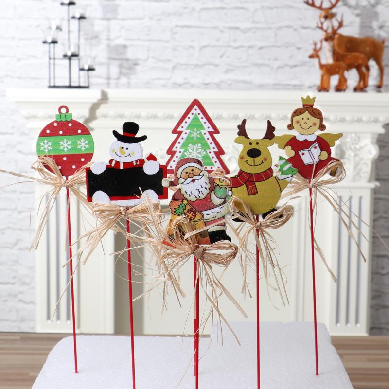 Christmas Decoration Sticks: Snowman, Deer, Angel, Tree Ornaments for Gifts