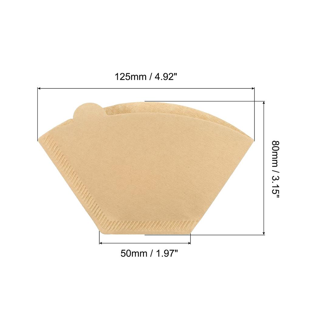 PATIKIL 1-2 Cup Cone Coffee Paper Filter Brown Paper 125 X 50 X 80 Mm Disposable Pour Over Drip Brew for Cafe Office Home Natural Brown 200 Pieces