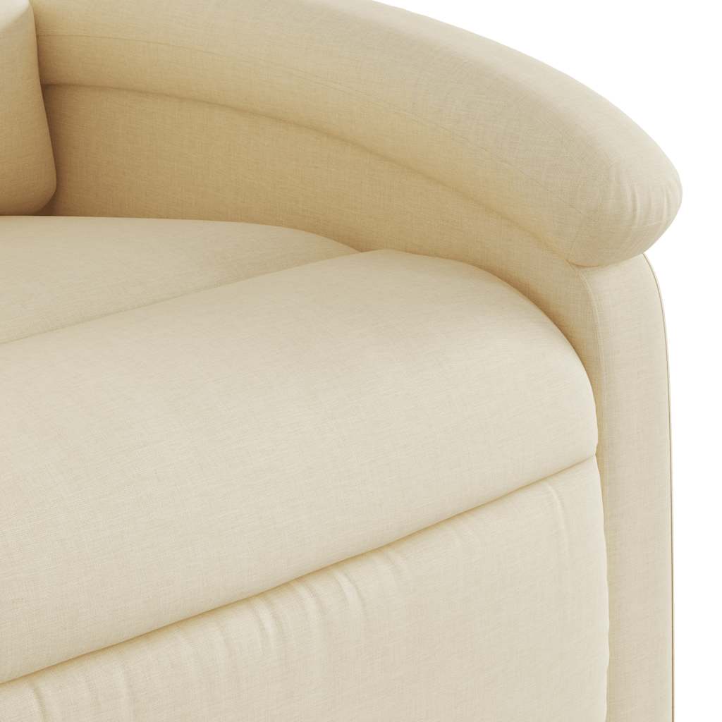 Electric Massage Recliner with Rising Function Cream Fabric