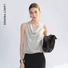Langzi Drape Collar Satin Cami Top