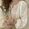 French Style Chic Floral Blouse for Women New Spring Summer Design Loose Fit Long Sleeve Casual Shirt