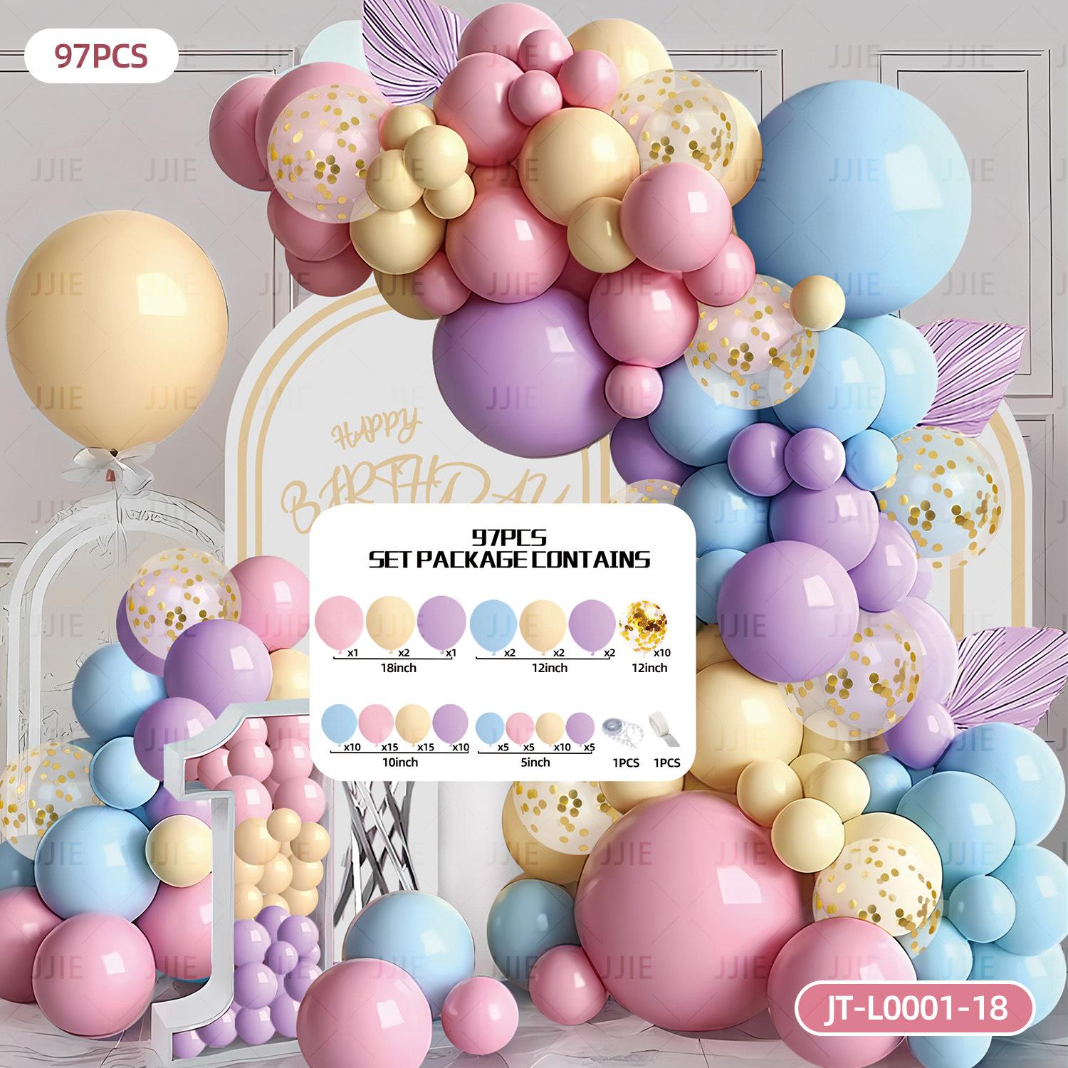 

Birthday Balloon Arrangement Ornaments Party Package Set Premium Scene Supplies Anniversary Arch Balloon Chain jt-l0001-18balloonchainset[glueandribbon]