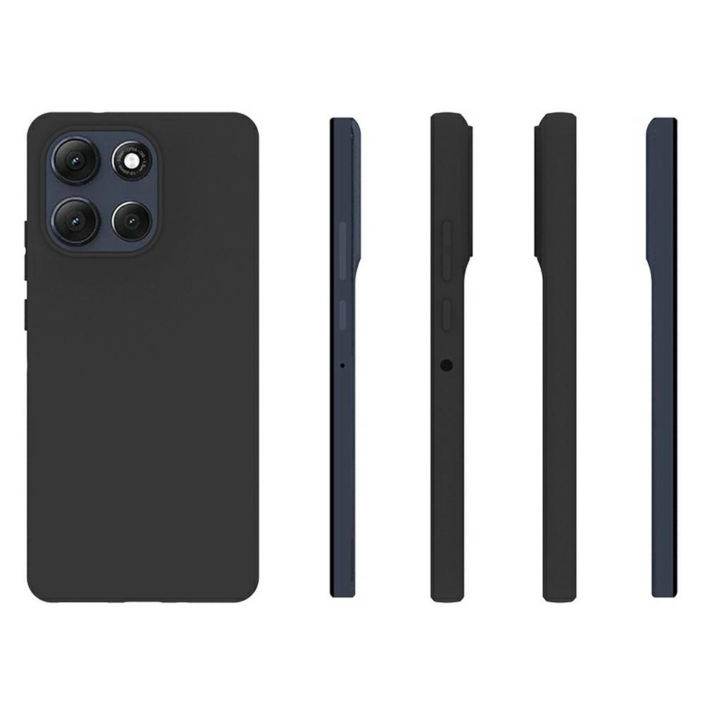 For Motorola Moto G86 Power 5G Case Soft Matte Back TPU Black Phone Cover (Large Cutout)