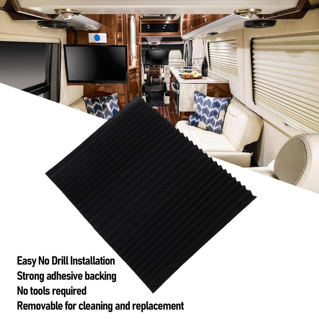 RV Blinds Shades RV Blinds Full Blackout Non Woven Fabric No Drilling Adhesive Motorhome Window Blinds Shades RV Pleated Shades