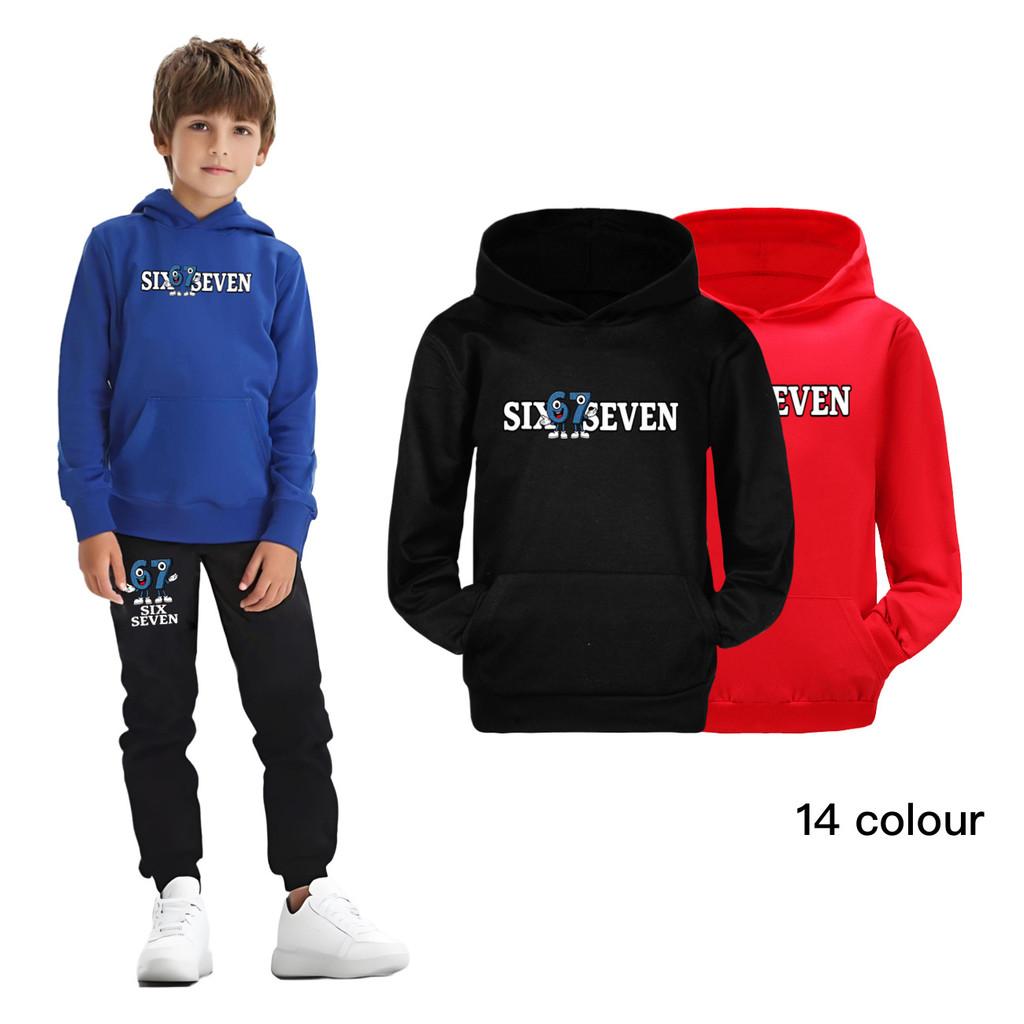 5388 Kids Boys Girls Steal a Brainrot 67 Printed Casual Long Sleeves Hoodies with Pocket
