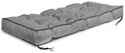 Gartenkissen 120x40 cm mit hoher Seite für Palettenbank, wasserdicht, grau