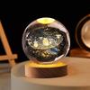 USB-beleuchtete Kristallkugel 3D-Innengravur Kreatives Geschenk Schreibtischornament Kristallkugel Nachtlicht