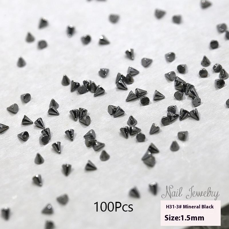 100/1000Pcs Punk Metal Rivet Nail Charms 1.5/2/3Mm Cone Black Silver Gold Studs Nail Jewels Decoration Diy Crafts Manicure