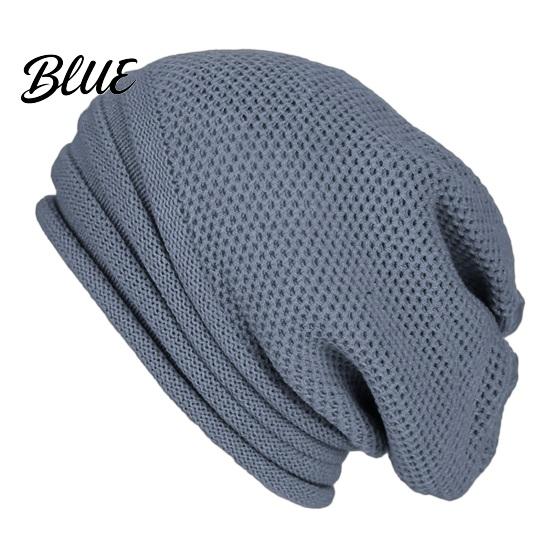 Hat For Different No Brim Winter Baggy Unisex Fall Head Sizes Solid Color Knitted Elastic
