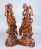 Chinese Antique Boxwood Carved Beautiful Woman Statue Sculpture Home Decor Art