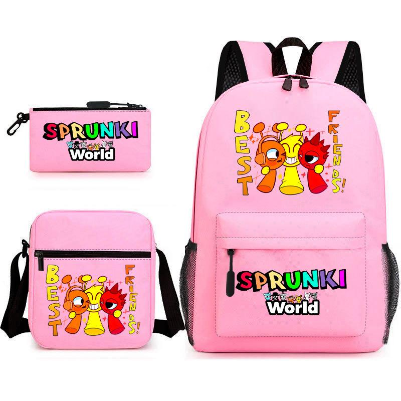 3D New Game Rhythm Box Sprunki School Bag Backpack Elementary and Secondary School Backpack Crossbody Bag Pencil Bag D