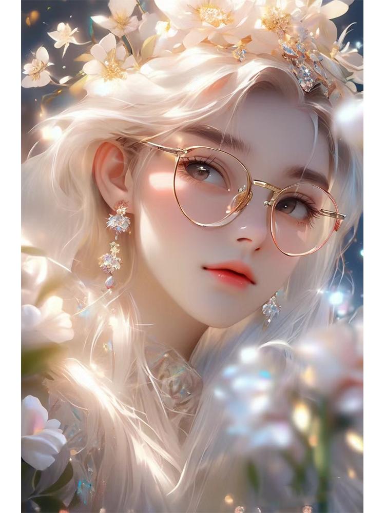 Diamond Painting Full Circle Square Flower Fairy 5DDiy Novel Mosaic Embroidery Cartoon Girl Cross Embroidery Set Home Decoration