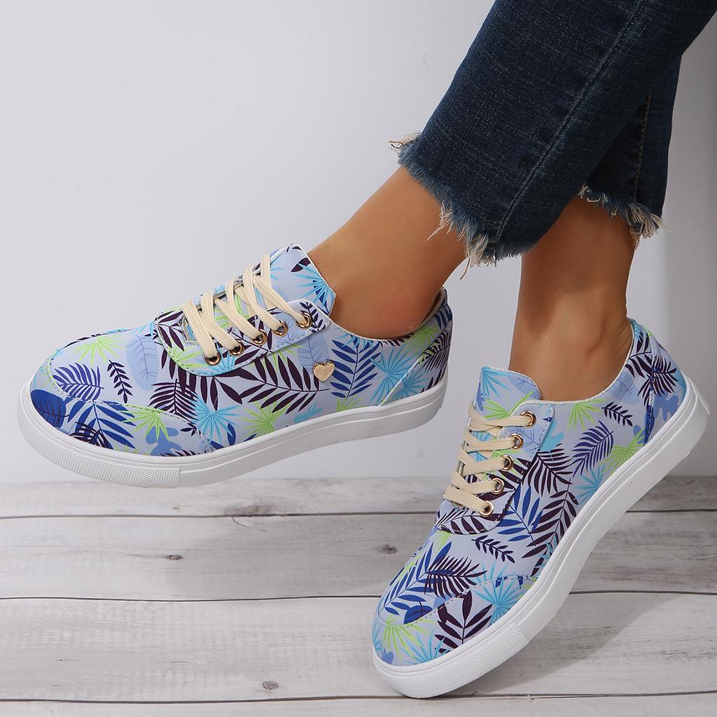 Women's Casual Flat Bottomed Lace Up Canvas Shoes