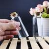 50 Mini Transparent Glass Bottles with Wooden Cork Lids for Sand Art, Wishes, and Gifts