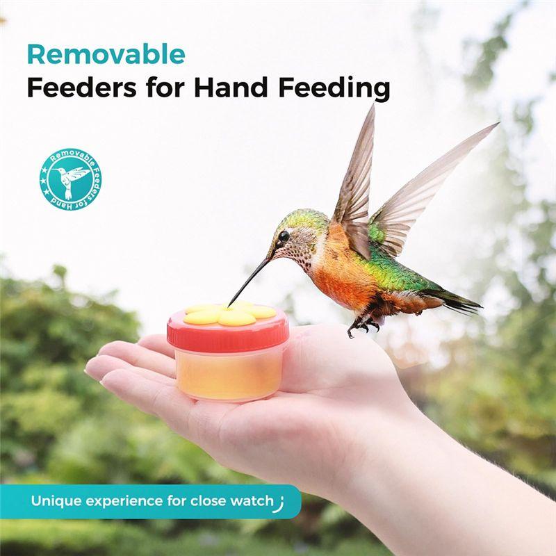 M-Modern-Hummingbird Feeders For Outdoors Hanging Plastic Hummingbird Feeders Imitation Of Flowers Detachable Bird Feeders