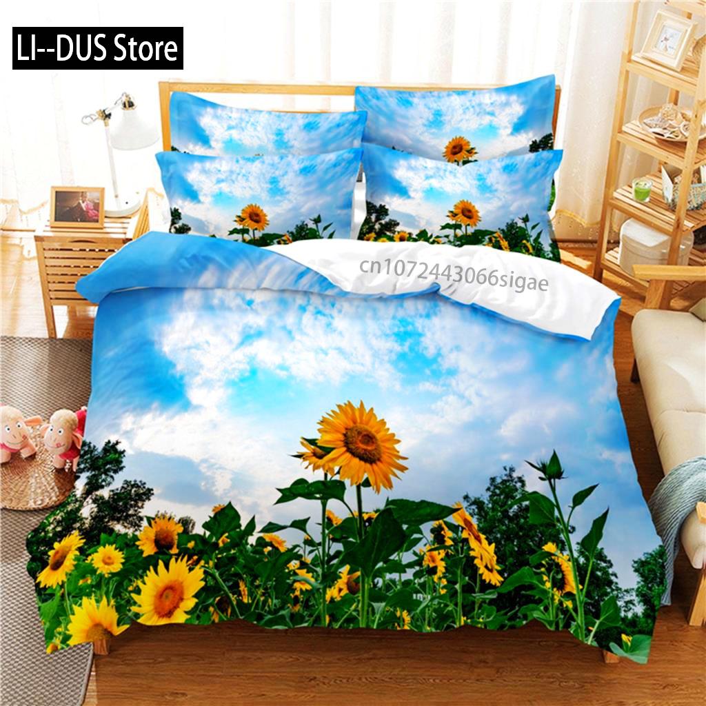 

Beautiful Flower Bedding Set Duvet Cover Set 3d Bedding Digital Printing Queen Size Bedding Sets Fashion Design EU Single(135*200cm)3pcs
