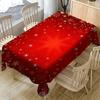 Christmas Festive Tablecloth Red Snowflake Table Cover Waterproof Table Cloth for Holiday Party Christmas Dinner Decoration