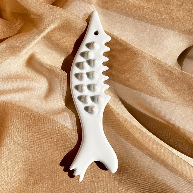 Ceramic Fish Shaped Scraping Board Gua Sha For Face Body Massage Tool Body For Relief Massage Face Lift Guasha Acupoint Massager