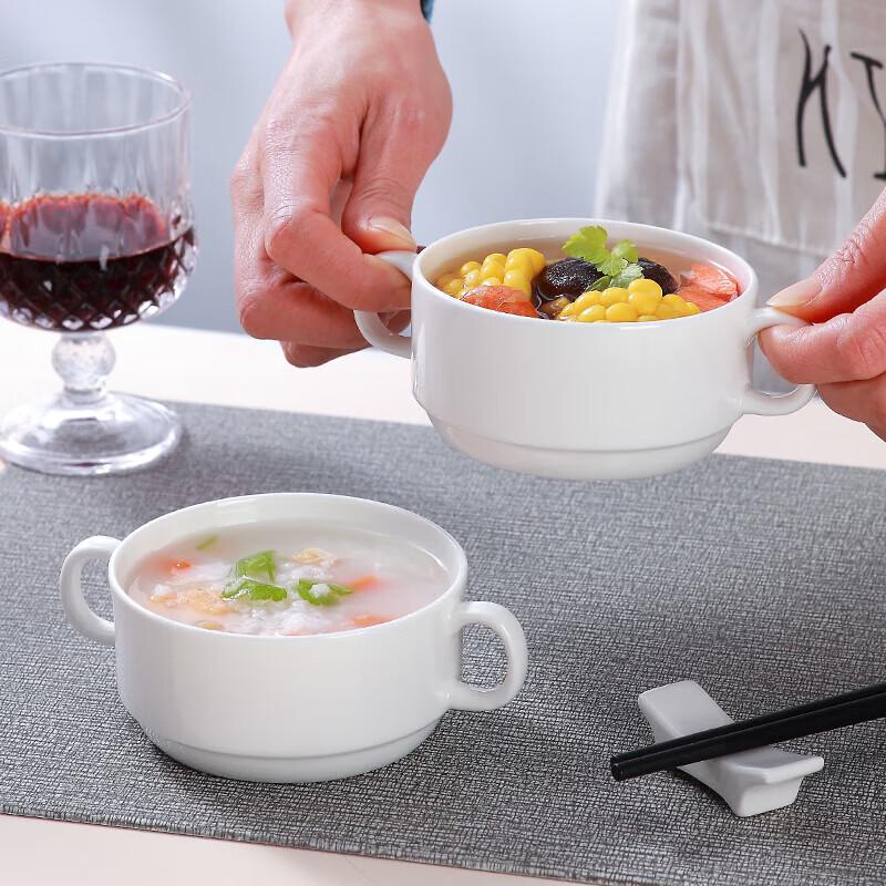 

Sky Top 4-inch Bone China Double-Ear Soup Bowls (Set of 2)