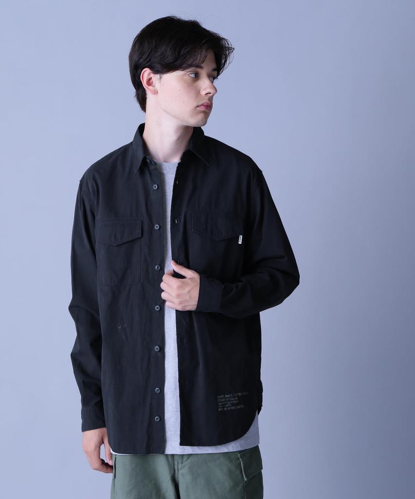 AVIREX Basic Army Poplin L/s Shirt Men's M Navy