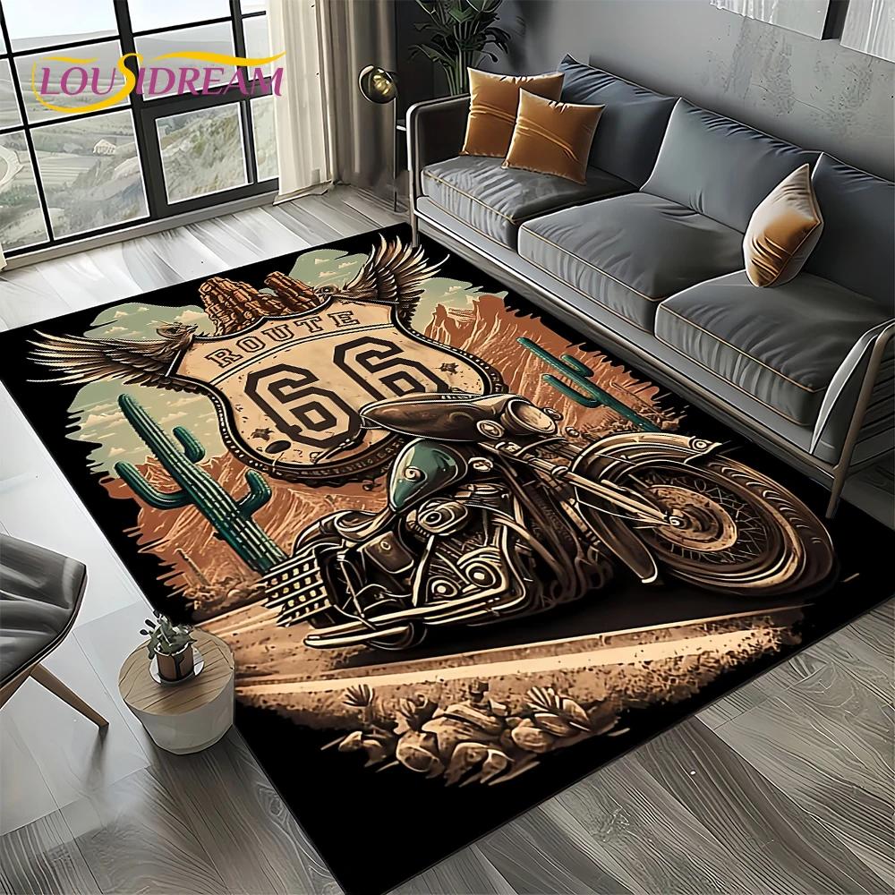 Route 66 Retro America Historic Mother Road,mãe EstradaCarpet Rug for Living Room Bedroom Home Sofa,Area Rug Non-slip Floor Mat