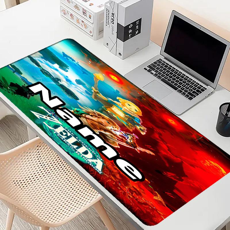 Custom Name Personalized The Legend of Zelda Pattern Mousepad, Laptop PC Desk Mat, Decorative Desk Mat for Home Keyboard Pad Gift