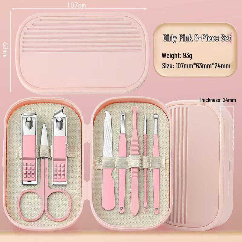 14-Piece Portable Nail Care Kit for Men & Women - Includes Clippers, Ear Pick, and Manicure Tools.