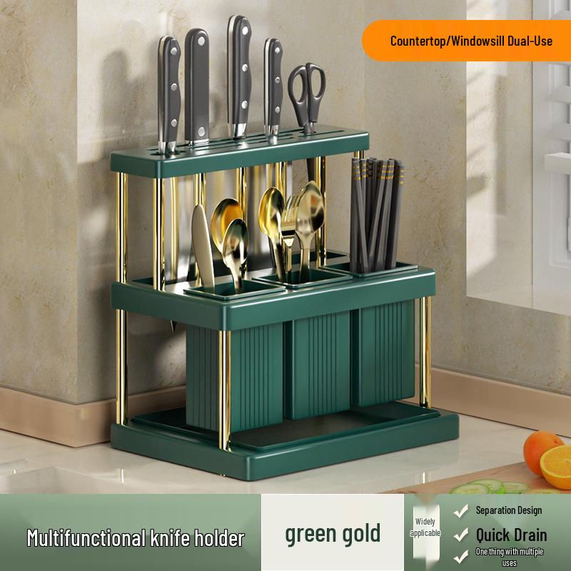 

Многофункциональная кухонная подставка для хранения ножей и столовых приборов