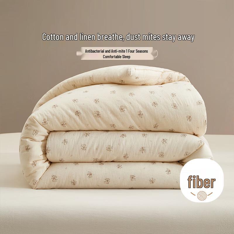 BEYOND HOME TEXTILE Flower Linen Whisper Cotton-Linen Quilt