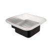 Bathroom Soap Rack, Soap Storage Rack, Bathroom accessories,Square Glass Soap Dish Black silver,Soap Holder