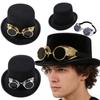 With Eyeglasses Steampunk Men Hat Magician Hat Cosplay Jazz Hat Retro Gothic Hat Men Women Unisex