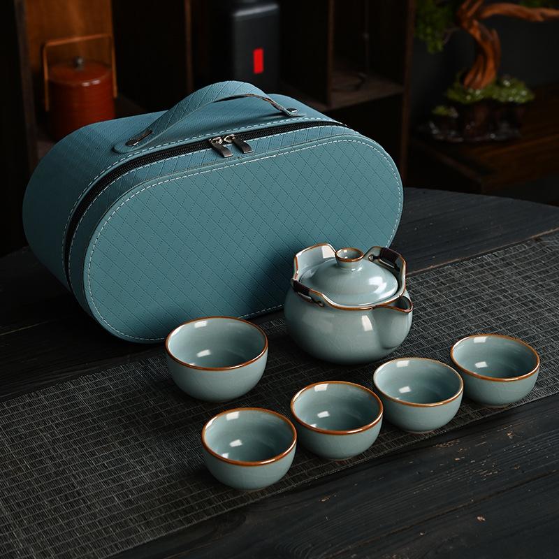 Five Famous Kilns Portable Travel Tea Set, Business Bank Company Event Gifts Can Be Used As Gift Boxes