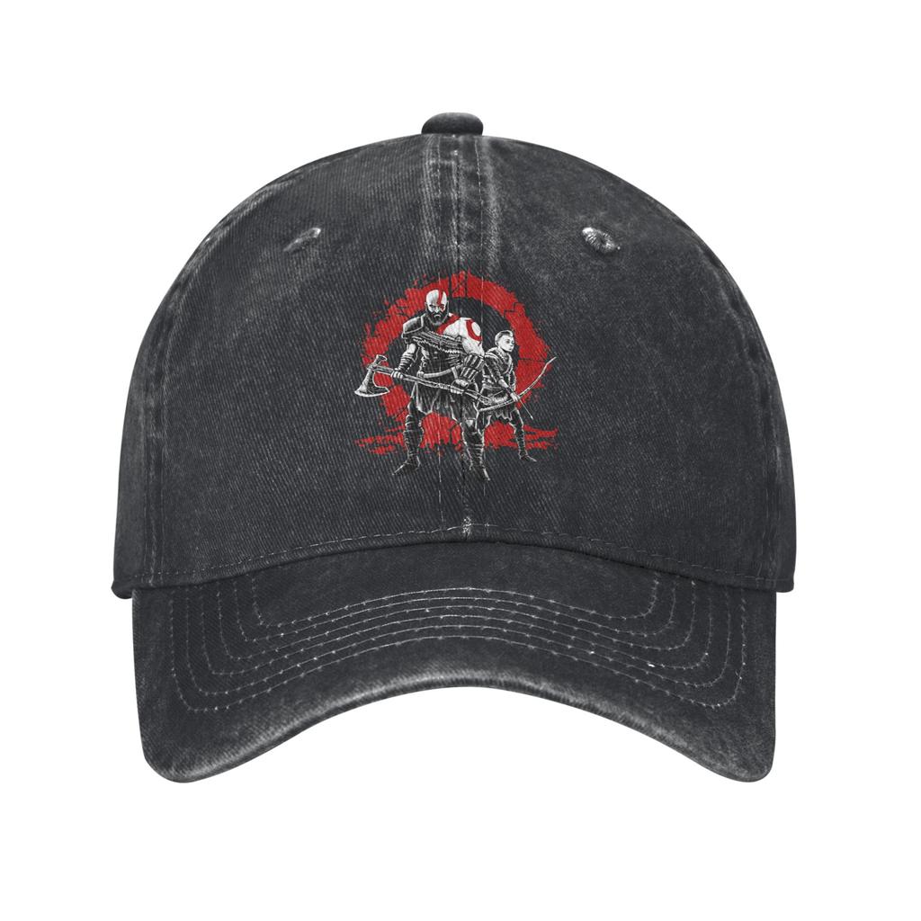 God of War Boy Men Women Baseball Caps  Distressed Washed Caps Hat Vintage Outdoor Workouts Adjustable Sun Cap