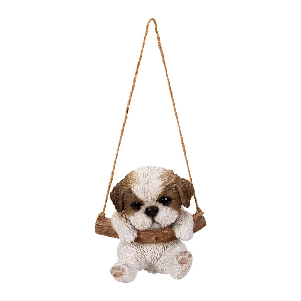 Ubia Shih Tzu Hanging Ornament, 11.4 X 9 X 13 Cm, Doll Figurine, Animal Ornament, Garden Decor, Dog, H16669