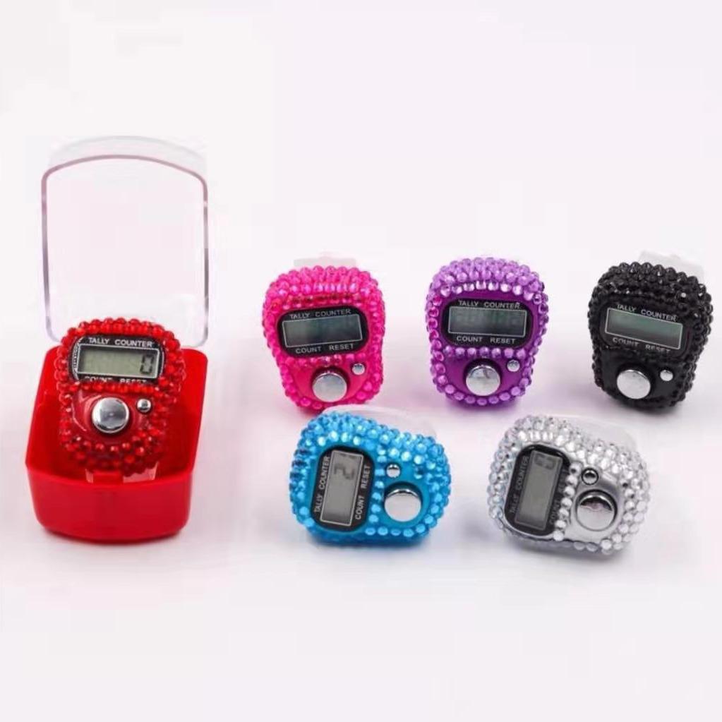 Mini Rhinestone Electronic Finger Ring Counter