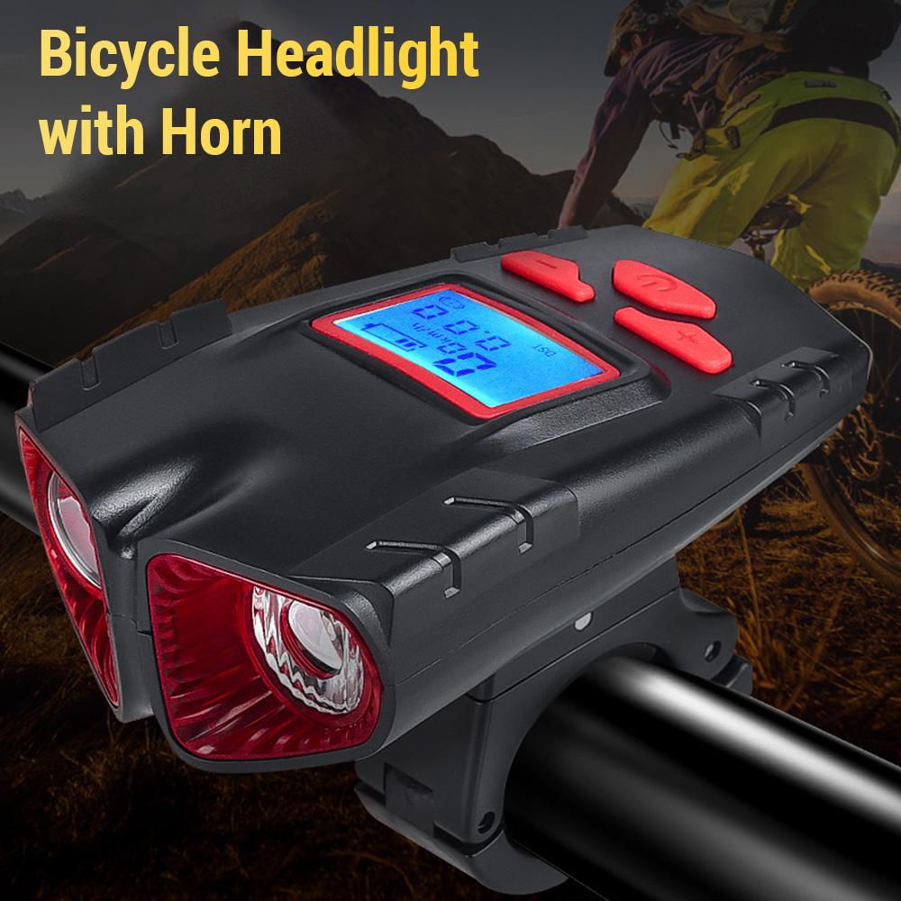 Luce da testa per bicicletta con tachimetro Corno wireless Tachimetro per bicicletta impermeabile da 2000 mAh