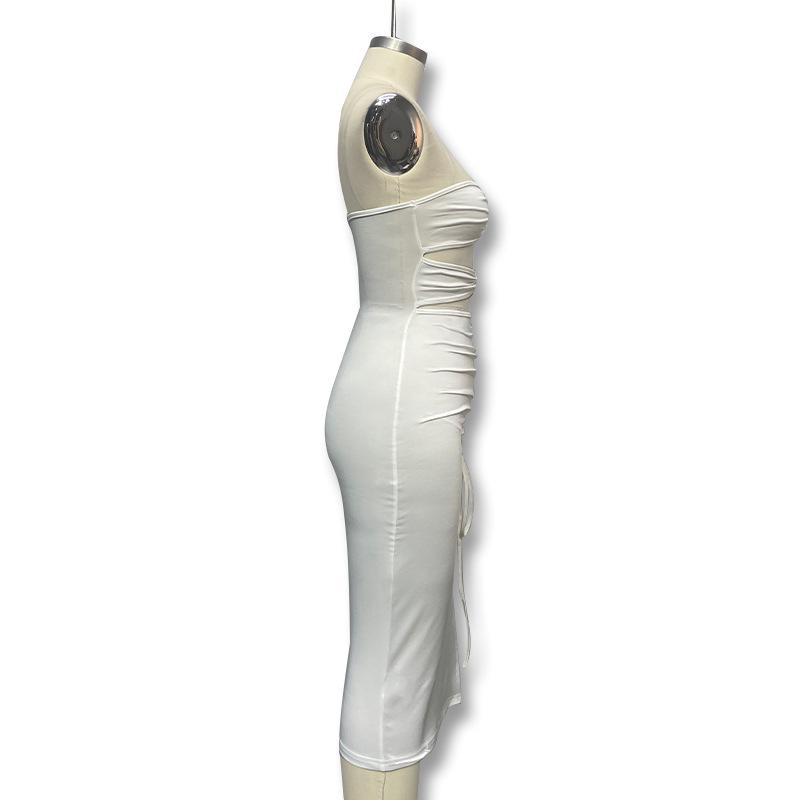 European & American Style Sexy Off-Shoulder High Slit Strapless Summer Dress for Women