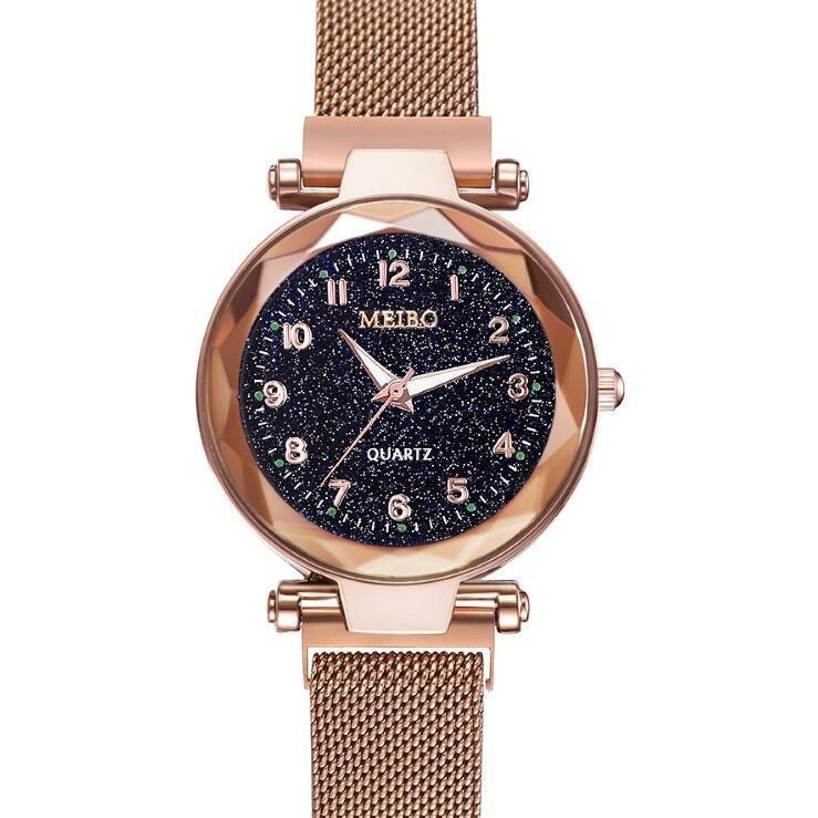 Watch Women'S Luminous Digital Starry Sky Surface Magnet Quartz Casual Women'S Watch