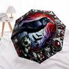 1PC Crow Raven Skull Umbrella Portable Folding Umbrella Iron Frame Hole Bone Structure Outdoor Home Umbrella