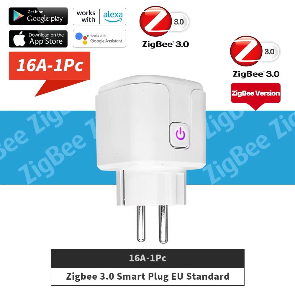 Smart Plug EU WiFi Zigbee Socket 16A/20A Tuya Power Monitor Smart Life APP Control Remote Timer Voice Control Alexa Google Home