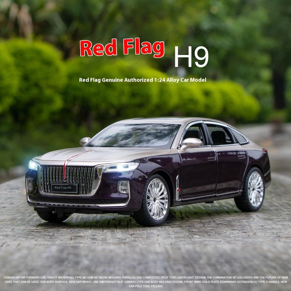 1/24 Scale HONGQI H9 SUV Alloy Car Diecast Model Sound & Light Pull Back Toy Coffee Shop Decorations Collect Ornament Children Present