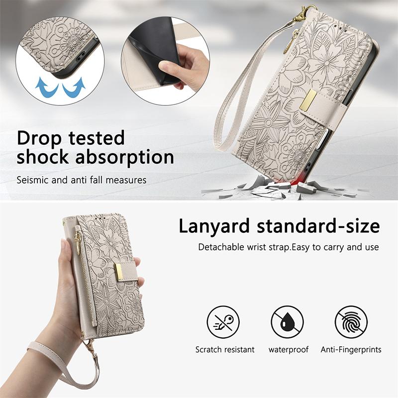 Leather Case with Card Holder for IPhone 18 17 15 16 13 14 12 11 Pro Max 17E 16E Casing Full Protection Girl Wallet Phone Covers