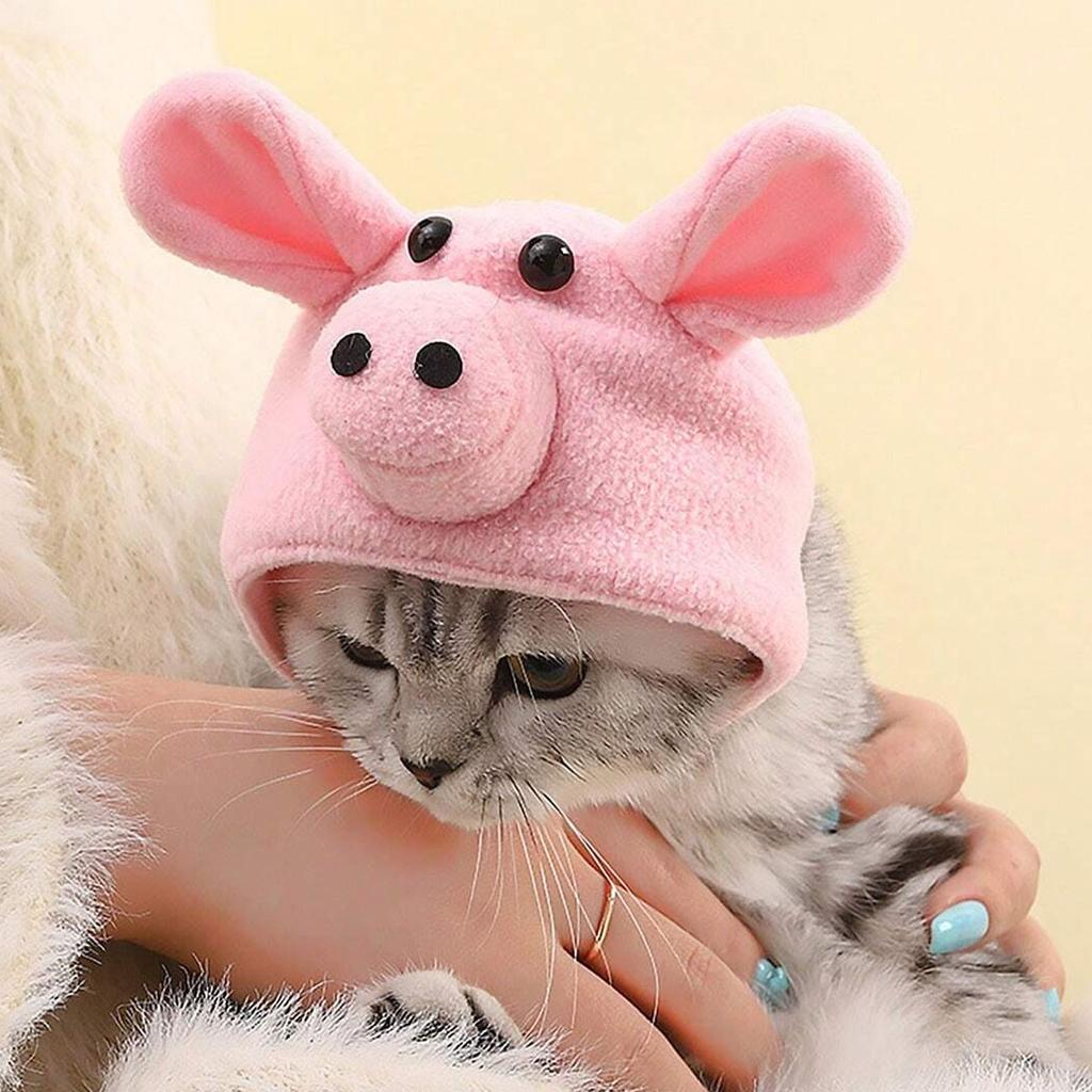 1pc-Adjustable Plush Pet Hat for Small Dogs and Cats Comfortable Warm Headwear Pet Clothing Accessory