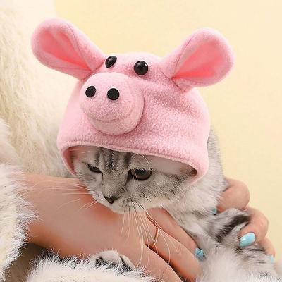 1 pieza-Sombrero de felpa ajustable para mascotas pequeñas, perros y gatos, prenda cómoda y cálida para la cabeza, accesorio de ropa para mascotas