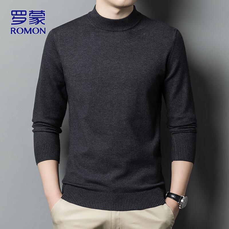 ROMON Men's Half-High Collar Knit Sweater