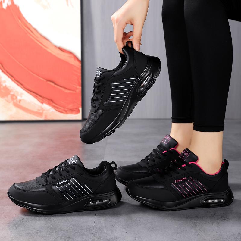 Air-cushion Women's Sneakers Fashion Lace-up Running Shoes Anti-slip Casual Sports Shoes Outdoor Jogging Walking Trainers