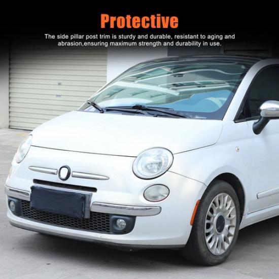 Front Carbon Fiber ABS Emblem Surround Trim For Fiat 500 2007-2015