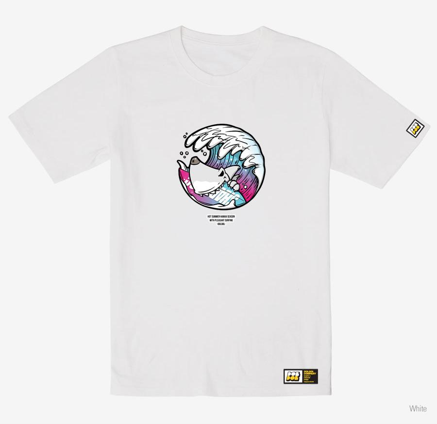 DOLDOL Shark-Dog_Tshirts-161 Shark Dog Surfing Hawaii Graphic T-Shirt Short Sleeve T-Shirt