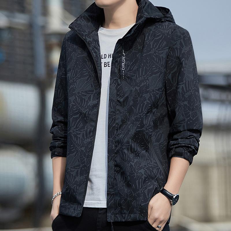 Hooded Jacket Men's Spring and Autumn New Jacket Trendy Men's Casual Jacket